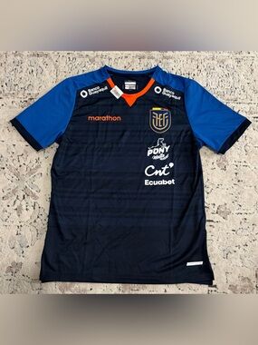 Marathon Authentic Ecuador National Team Blue Navy Training Jersey Men’s Sz: L